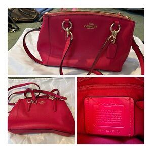 Coach Red Crossbody Bag with Gold Hardware